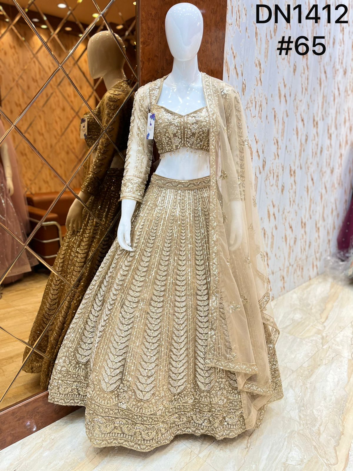 Chiku golden Crop Top Lehenga
