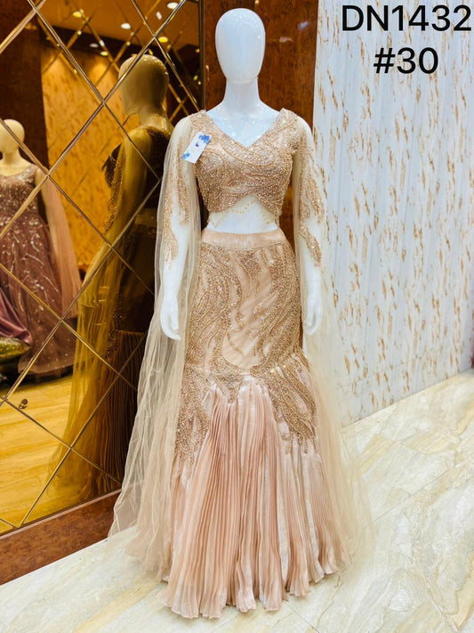 Pink Crop Top Lehenga