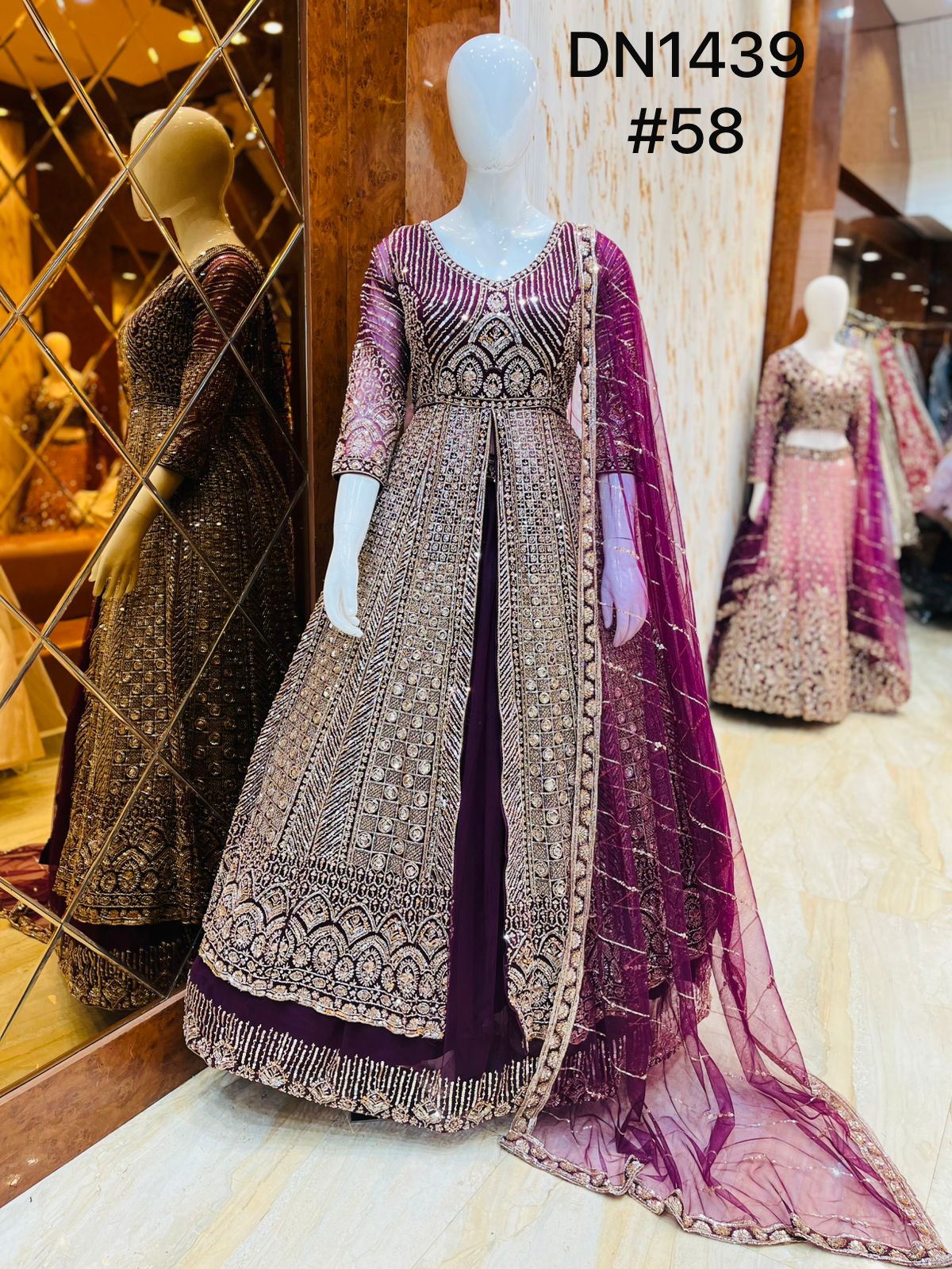 Purple peplum Dress Farshi Gaharara Dress Special