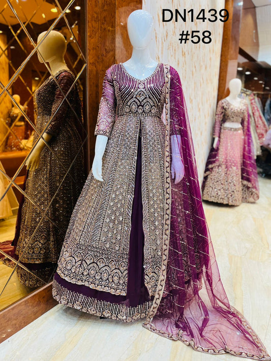 Purple peplum Dress Farshi Gaharara Dress Special