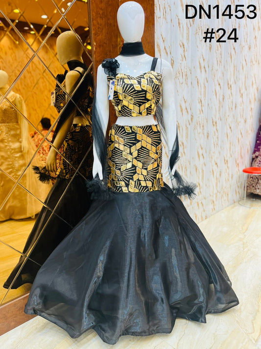 Black Crop Top Lehenga l