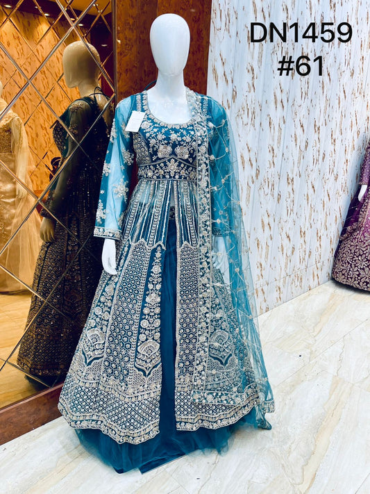 Sky Blue Farshi Garara Muslim Special Long Dress