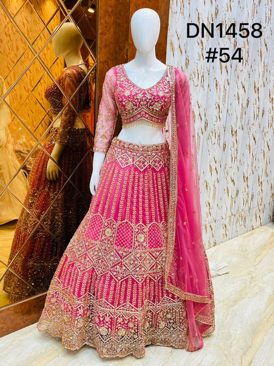 Rani pink Crop Top Lehenga