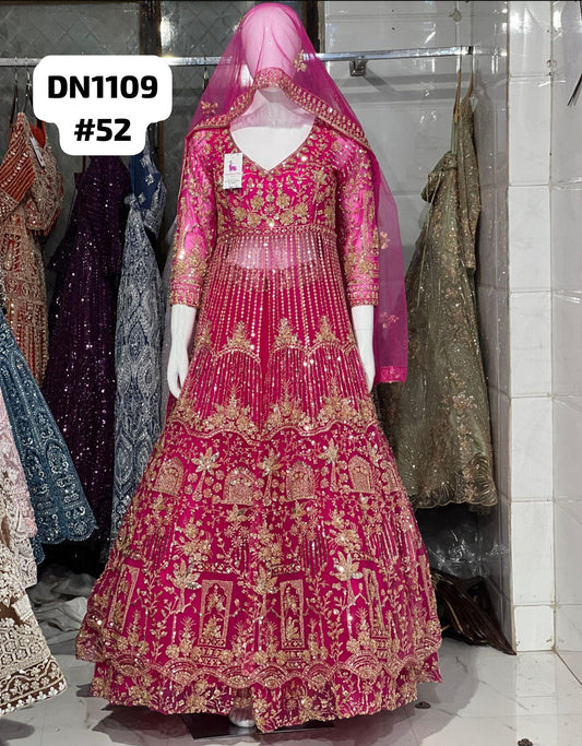 Pink Farshi Garara Muslim Special Long Dress