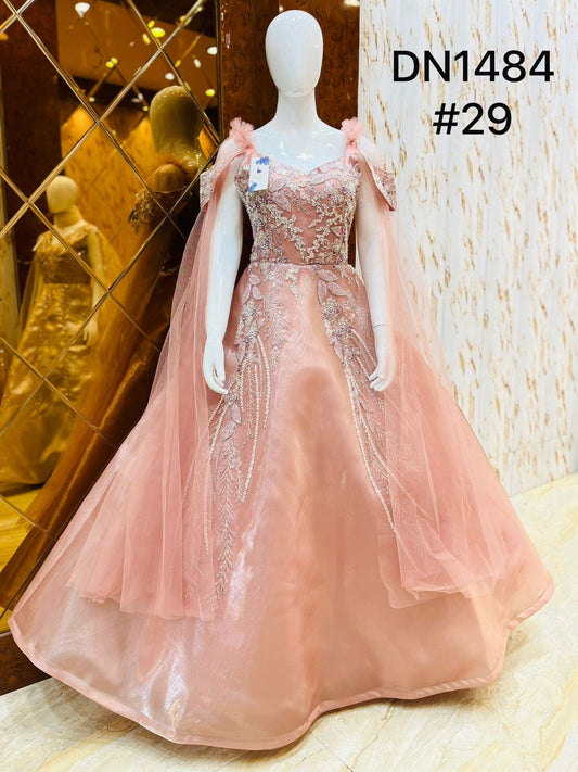 Peach pink Crop top Lehenga