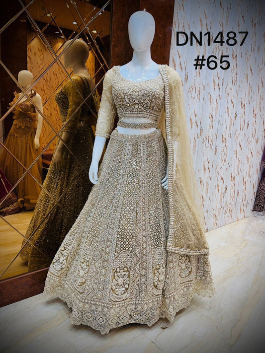 Peach Crop Top Lehenga