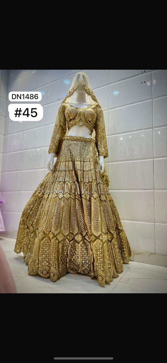 Golden Crop Top Lehenga