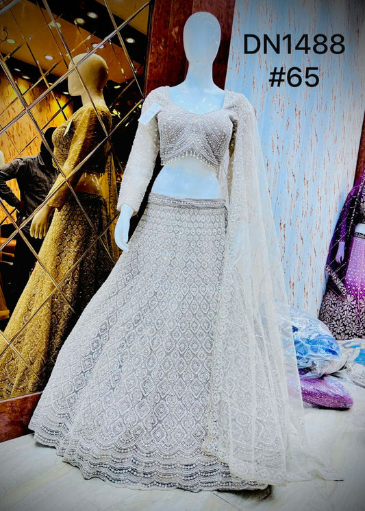 White Crop Top Lehenga