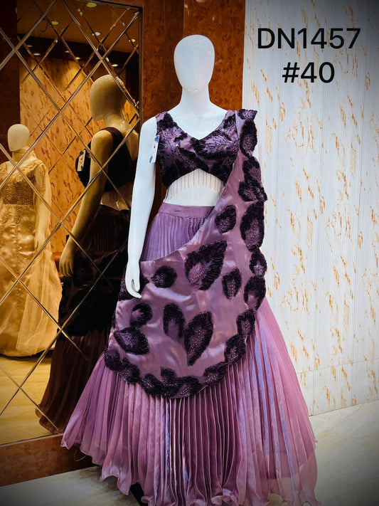 Pink Crop Top Lehenga