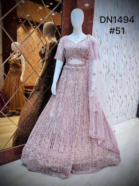 Baby Pink Crop Top Lehenga