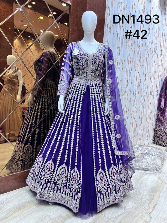Purple Farshi Garara Muslim Special Long Dress