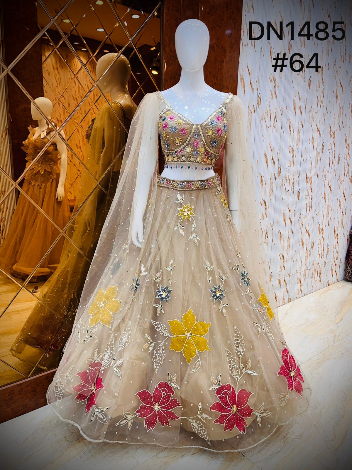 Peach Pdp Crop Top Lehenga - Shopping World