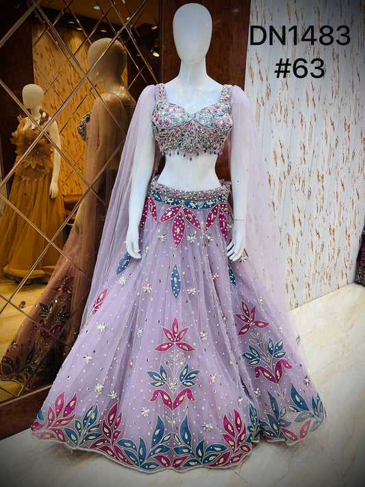 Lavender Crop top Lehenga