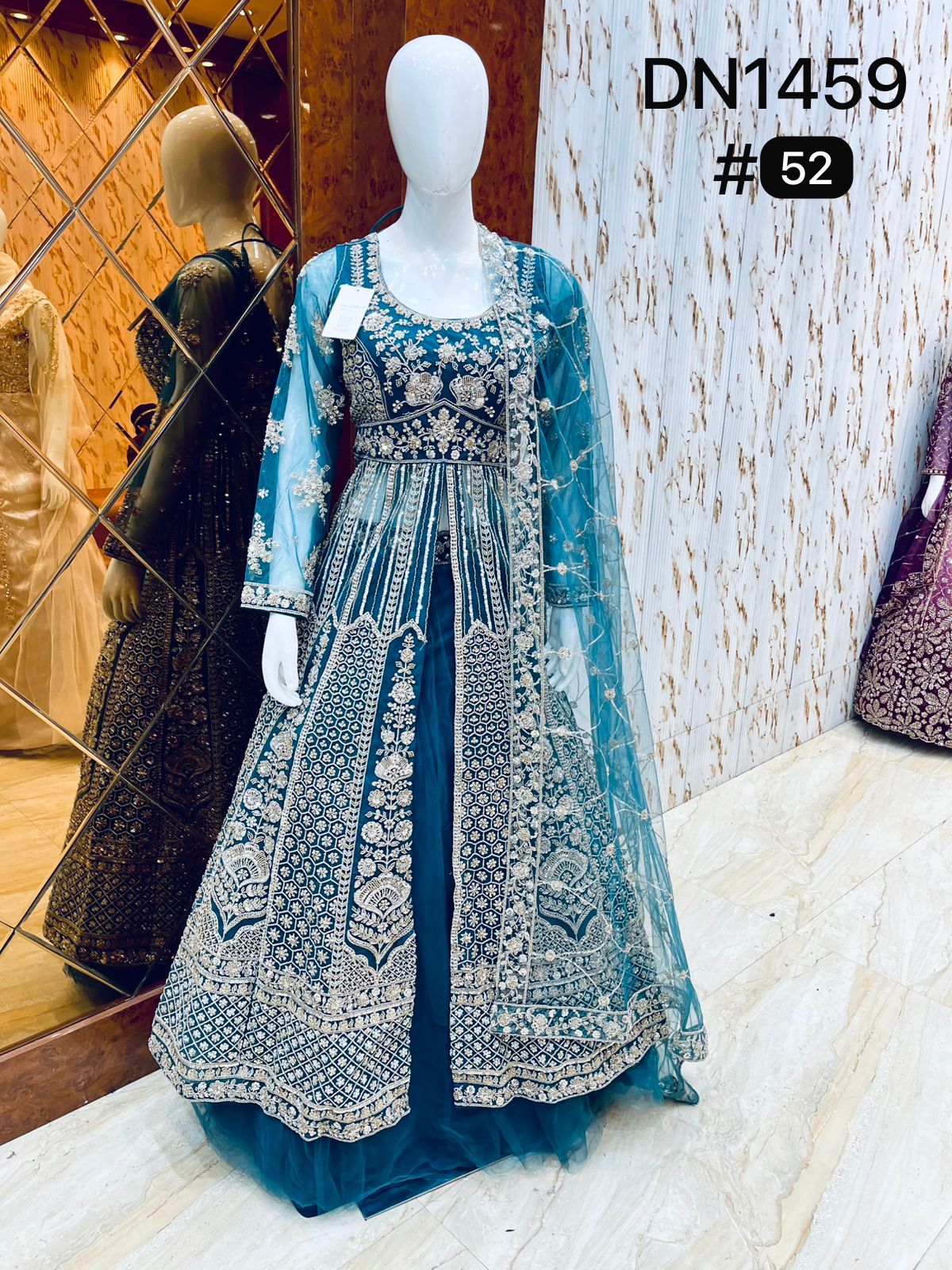 Sky Blue Farshi Garara Muslim Special Long Dress