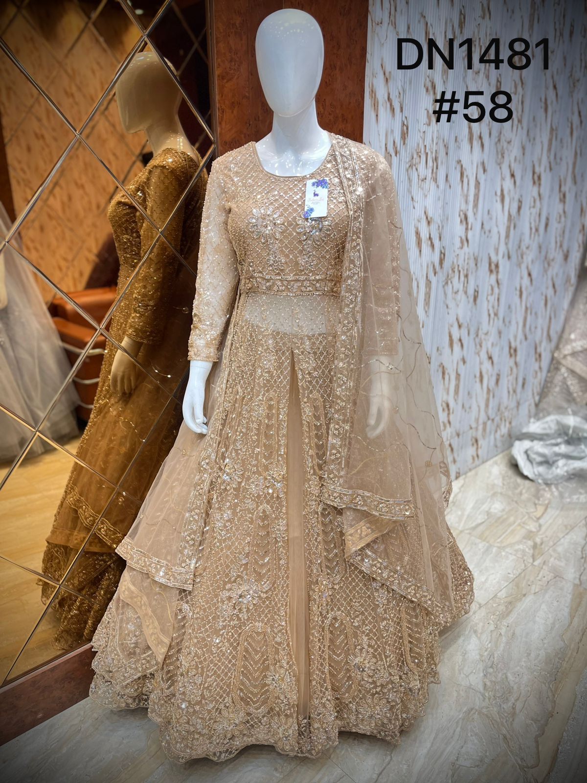 Peach Farshi Garara Muslim Special Long Dress