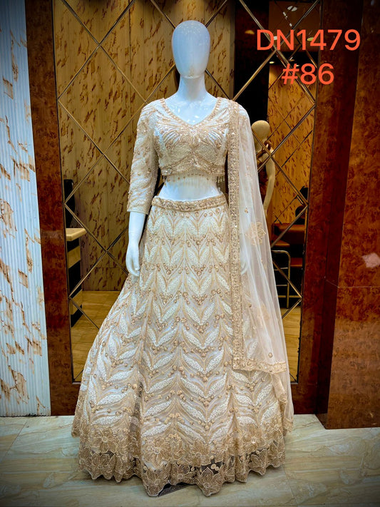 White Crop Top Lehenga