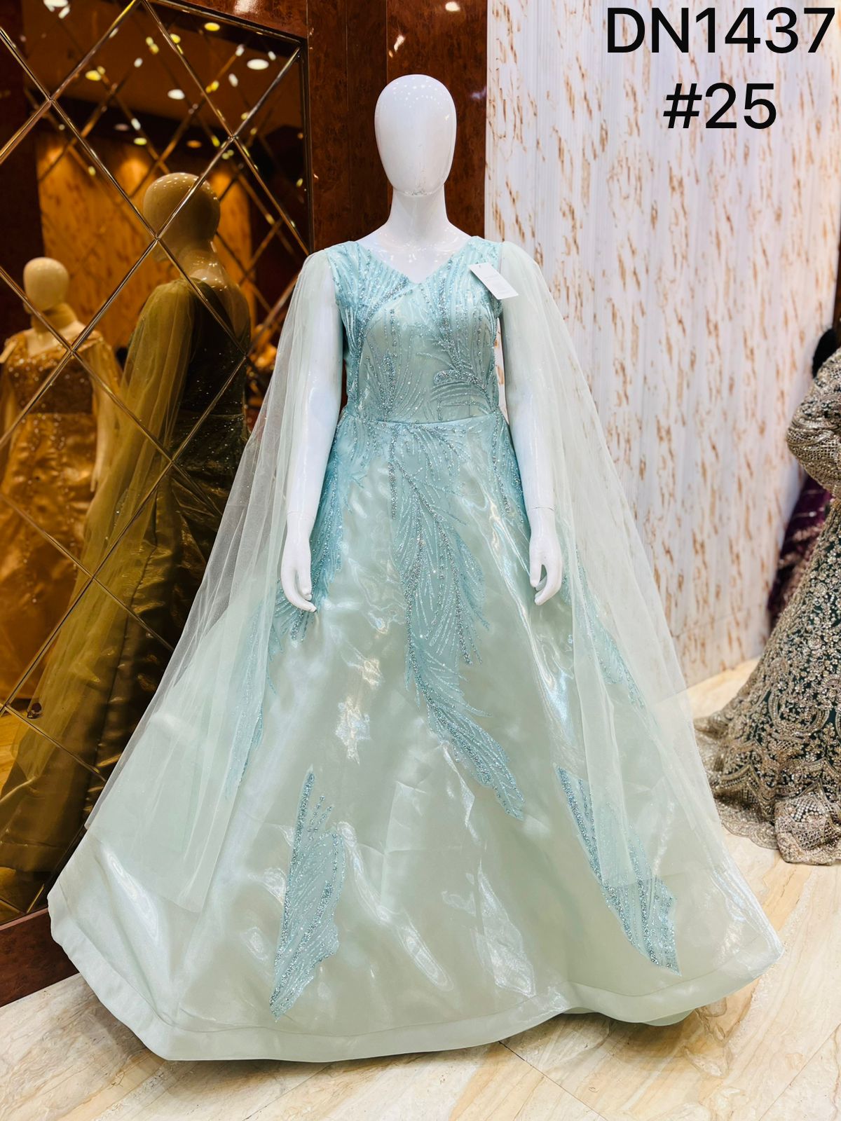 Sky Blue Heavy Gown