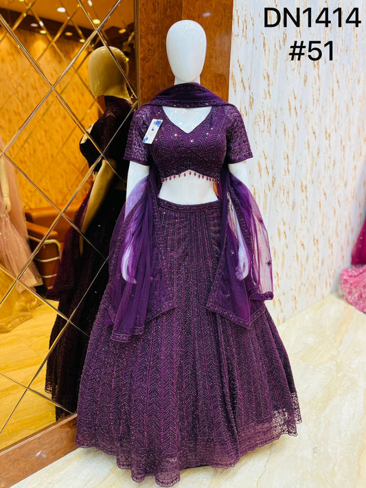 Purple Crop Top Lehenga