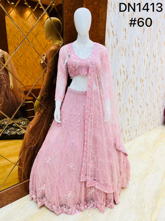 Pink Crop Top Lehenga