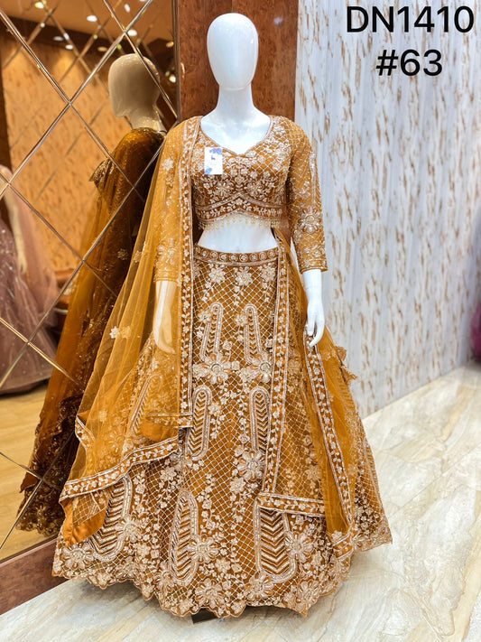 Mustard Crop Top Lehenga