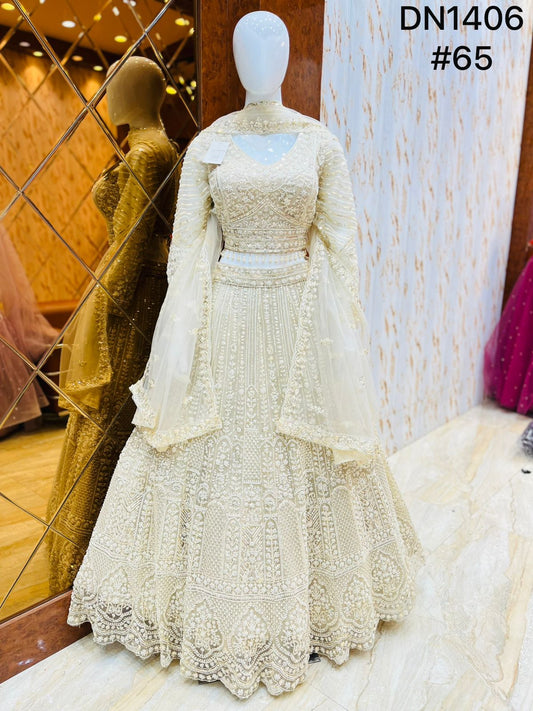 White Crop Top Lehenga