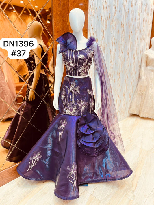 Purple Crop Top Lehenga