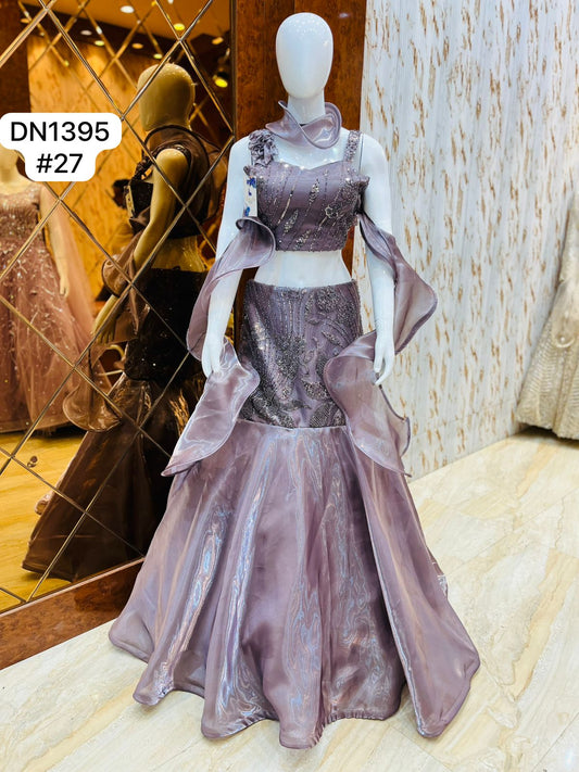 Lavender Crop Top Lehenga