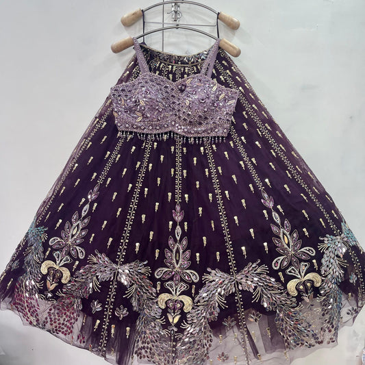 Purple lavender crop top lehenga