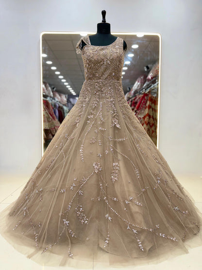 Sea green blue Net gown