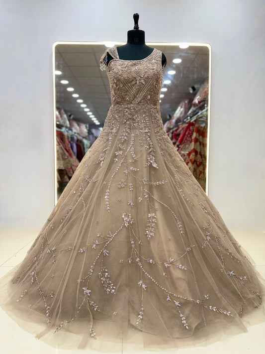 Chiku golden Net gown