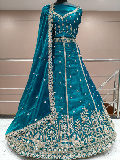 Rust Orange Peacock Lehenga