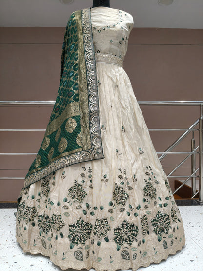 White Maroon Lehenga