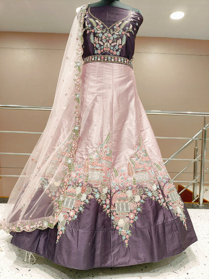 Pink Purple Double Shade lehenga