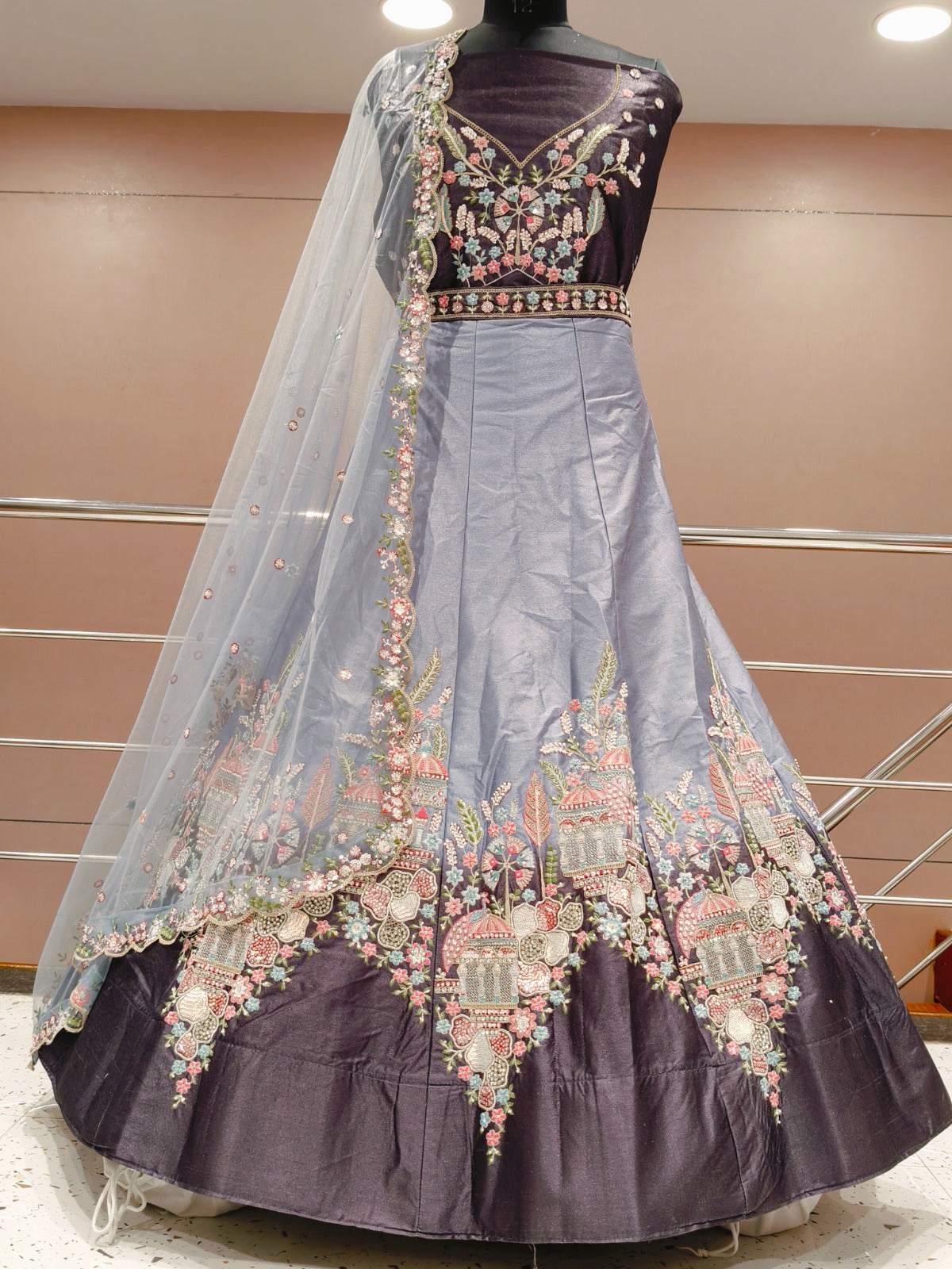 Pink Purple Double Shade lehenga