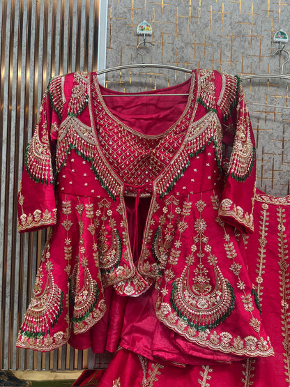 Blue Farshi Garara Muslim Special Long Peplum Dress Lehenga