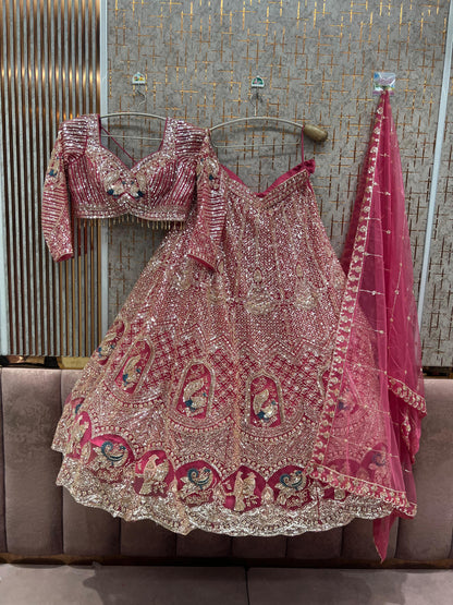 Pink Ready to Wear crop top Lehenga