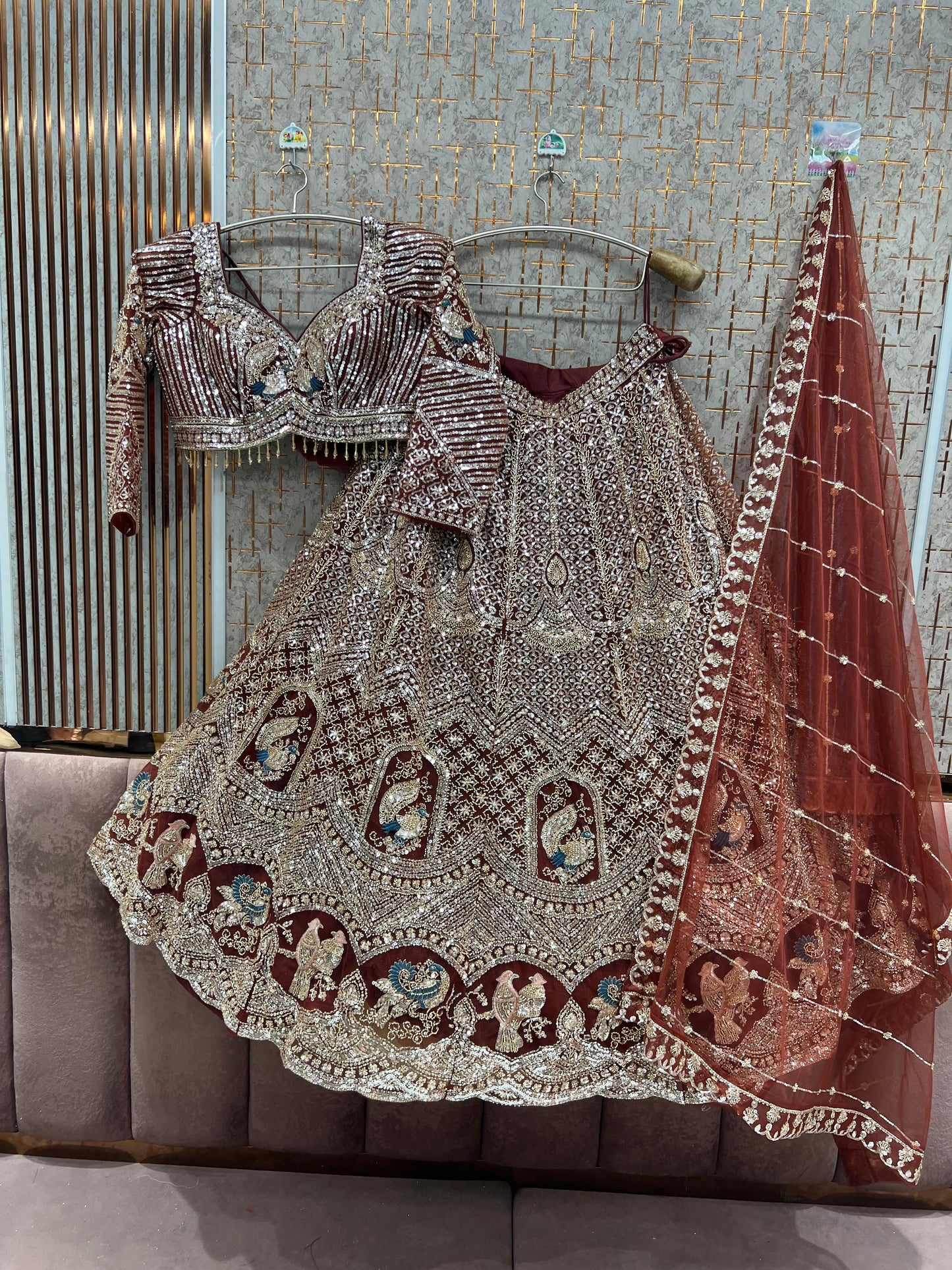 Pink Ready to Wear crop top Lehenga