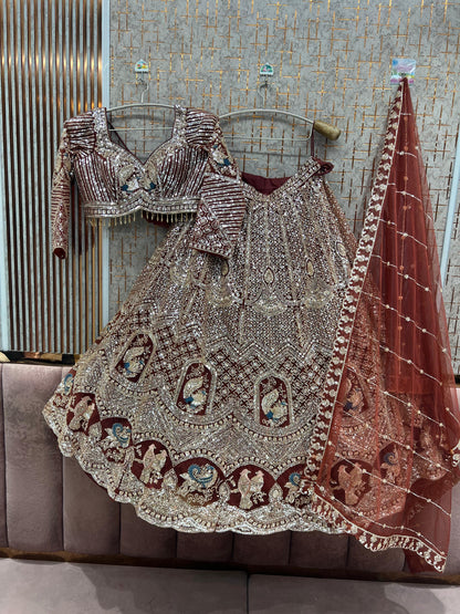 Pink Ready to Wear crop top Lehenga