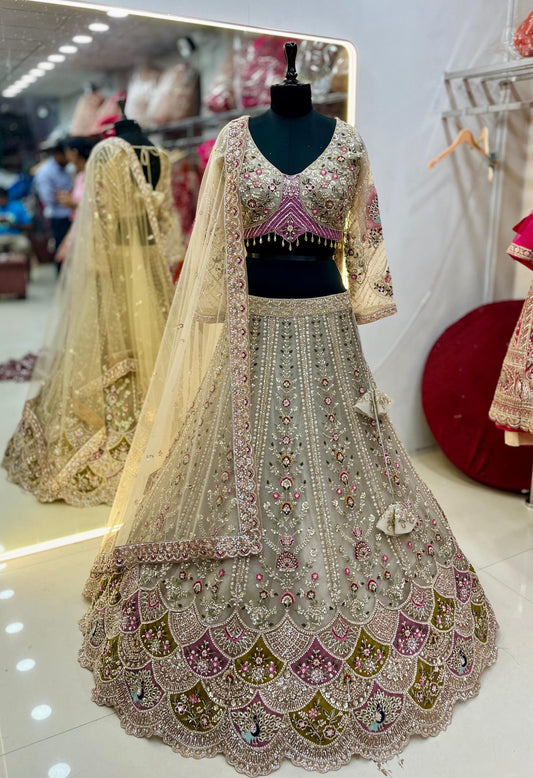 Golden pink Crop Top Lehenga