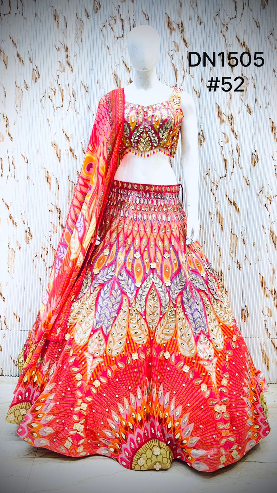 Hot Pink Pdp Crop Top Lehenga