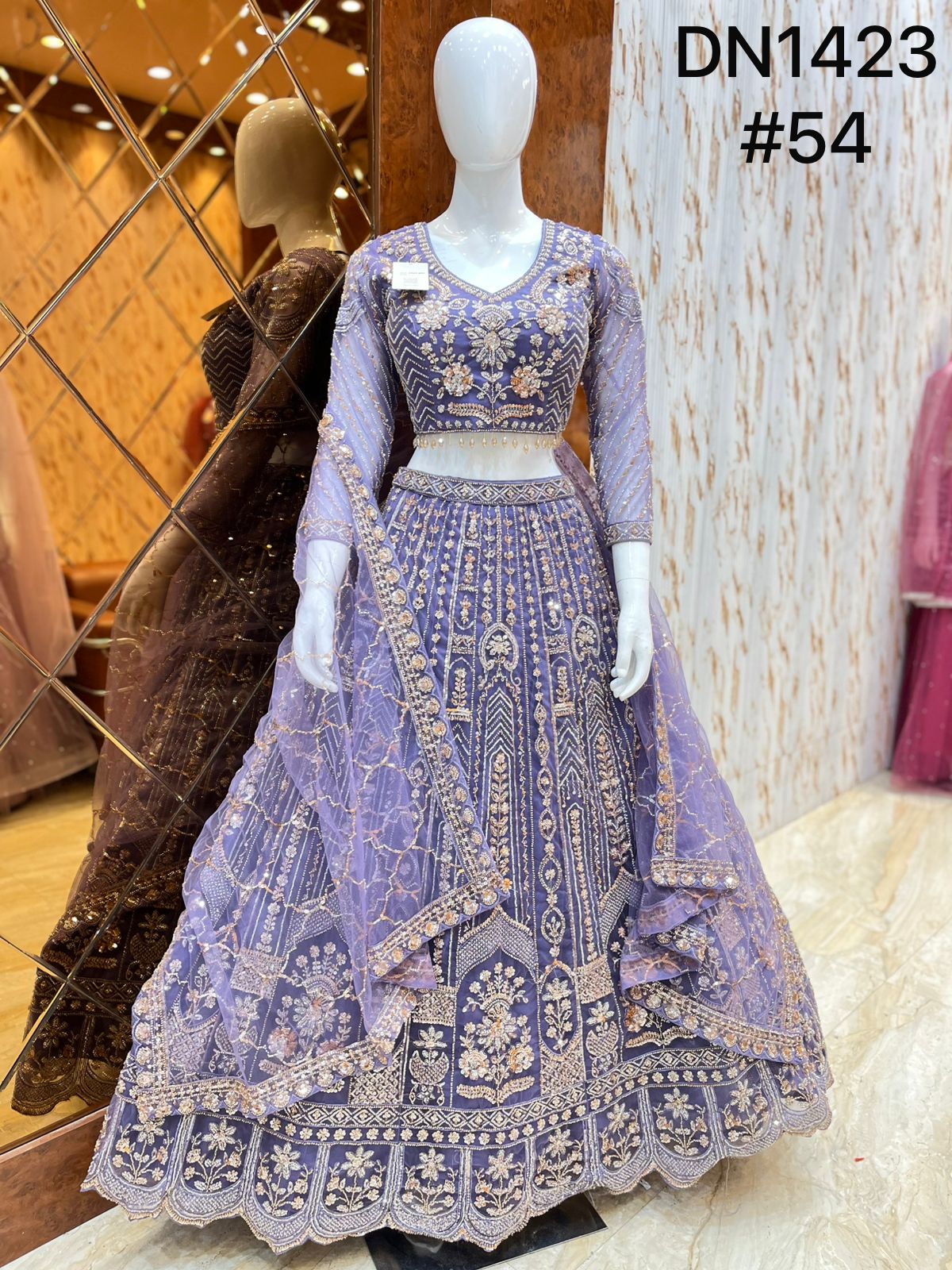 Lavender Crop Top Lehenga