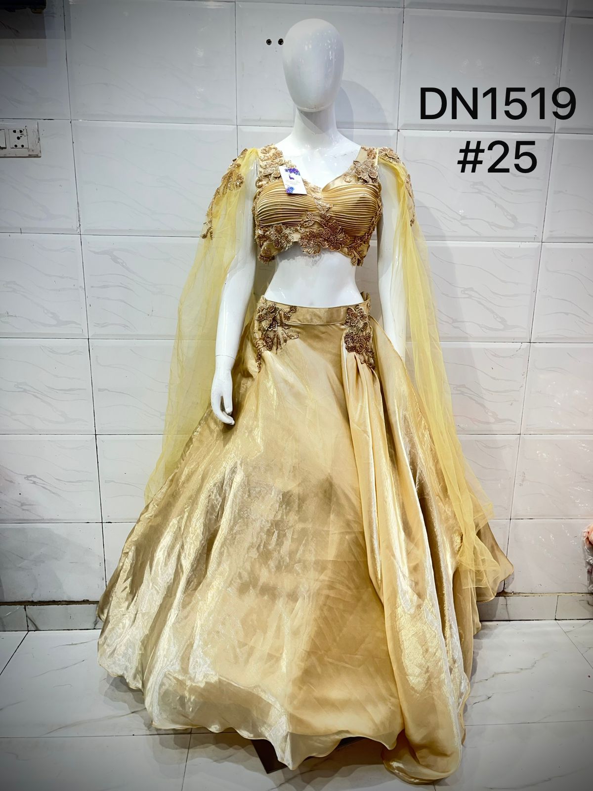 Golden Crop Top Lehenga