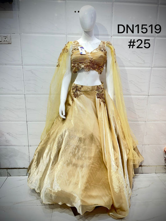 Golden Crop Top Lehenga