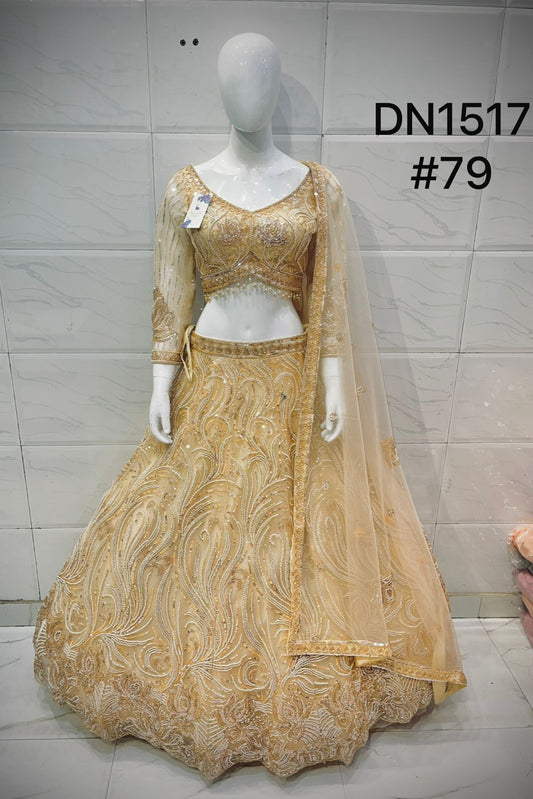 Golden Peacock Crop Top Lehenga