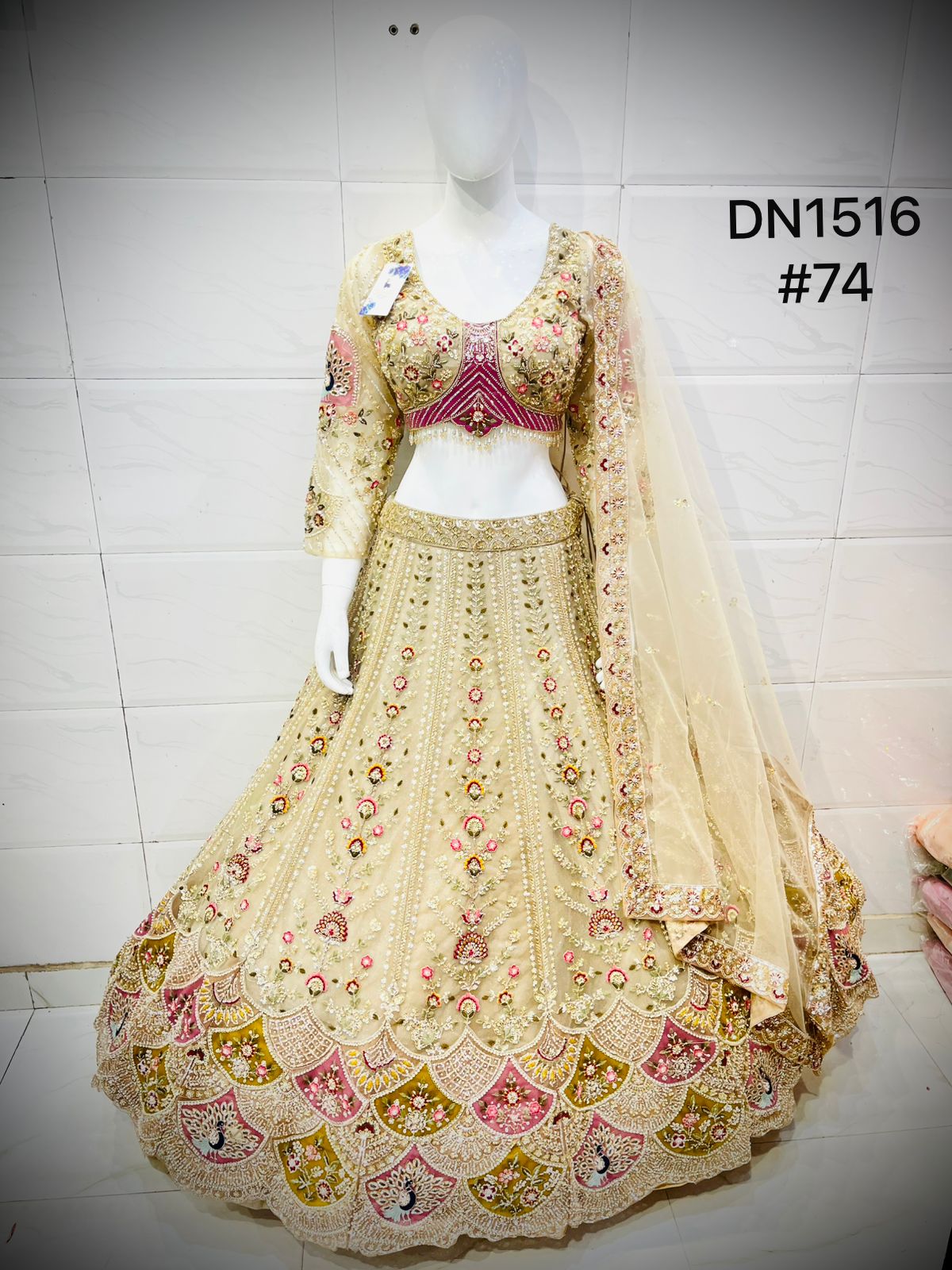 Chiku Golden Crop Top Lehenga