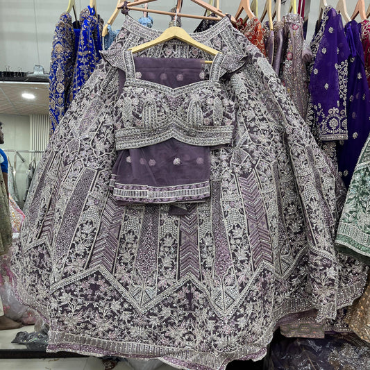 Green Crop Top Lehenga