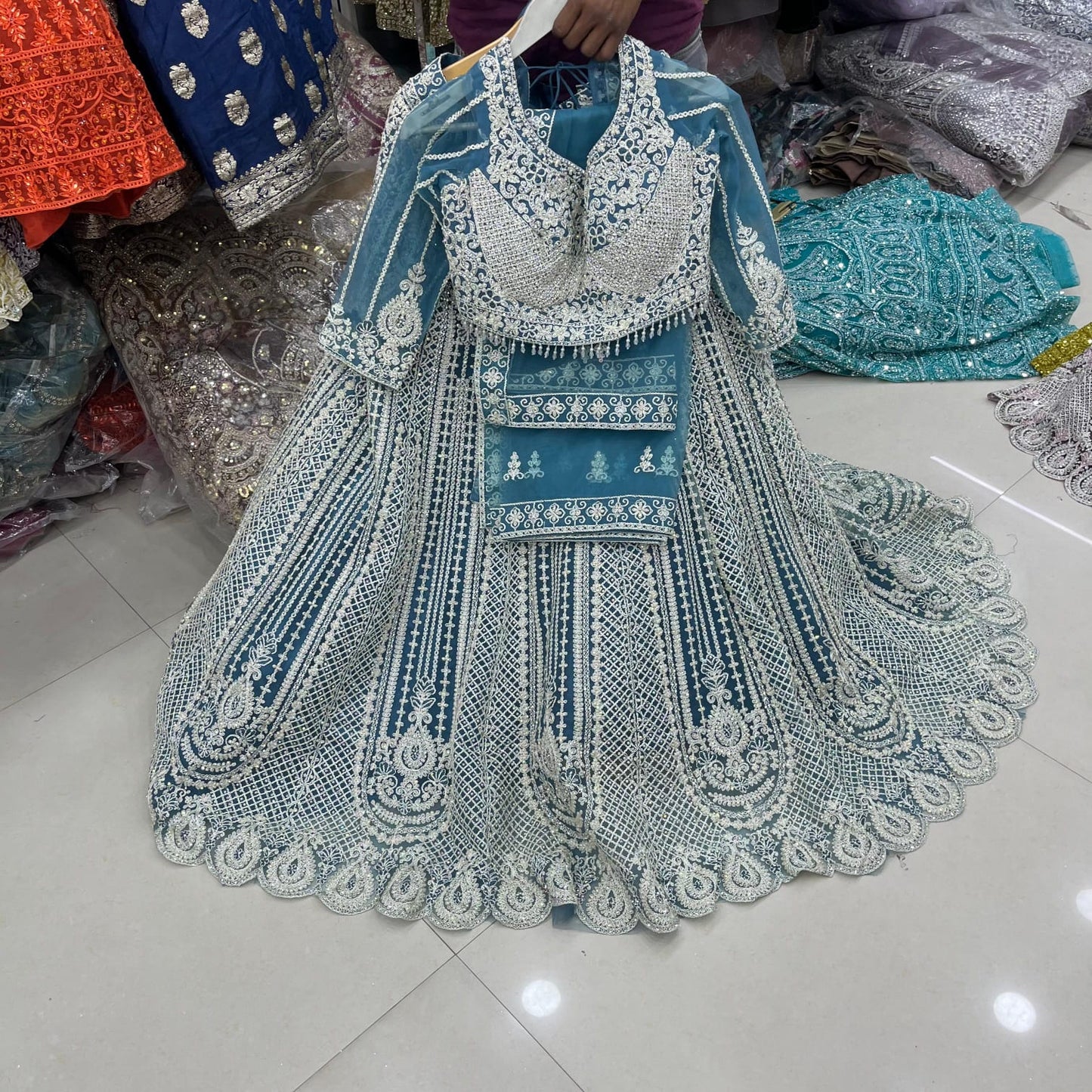Golden Yellow Crop Top Lehenga