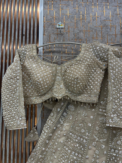 White Crop Top Lehenga