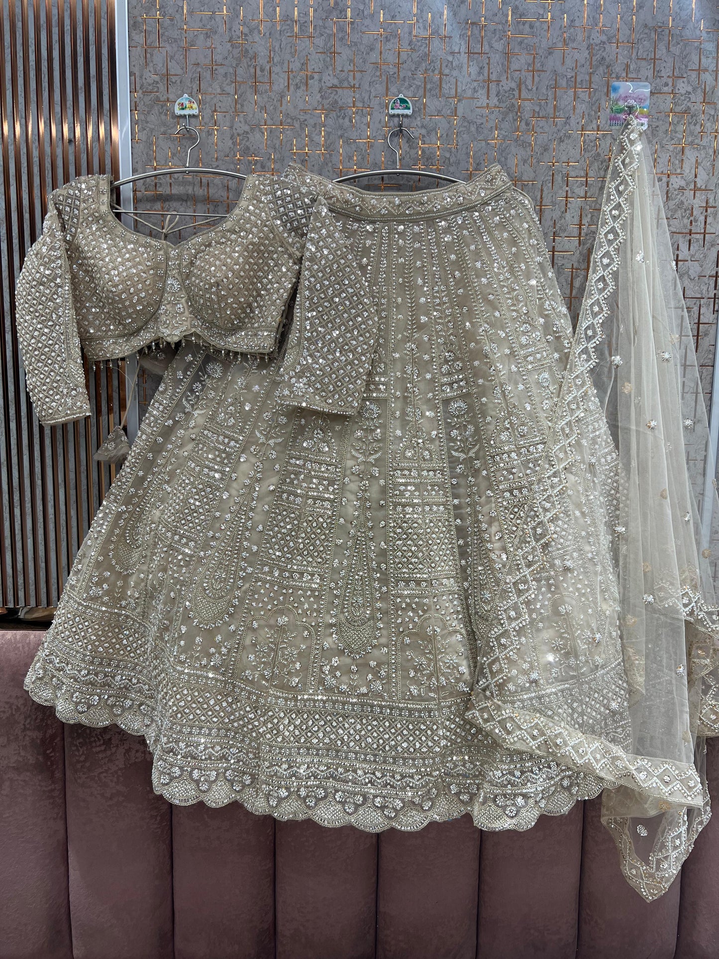 White Crop Top Lehenga