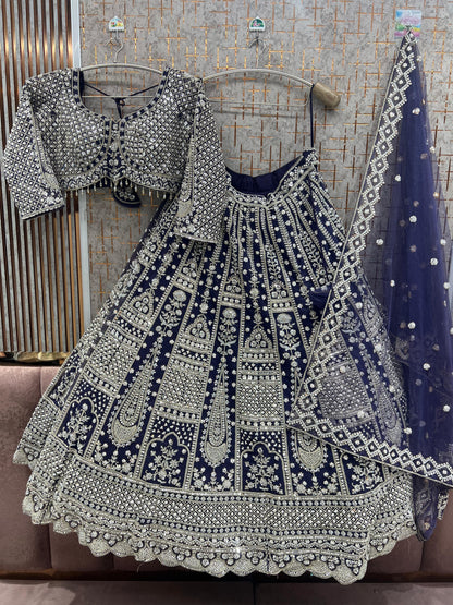 White Crop Top Lehenga
